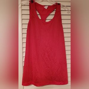 Red and black racerback athletic tank top